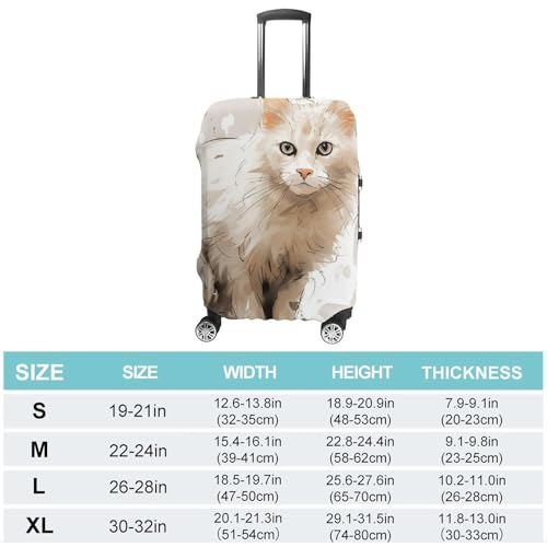 Travel Luggage Cover Elastic Suitcase Protector Anti-Scratch Washable White Cat Pictures Luggage Sleeve Tsa Approved Carry on Covers Baggage Cover Fits 18-32 Inch Luggages2