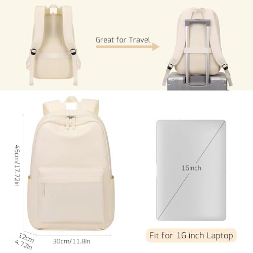 25L Classic Backpack,Durable Lightweight Water-Resistant Pack with Laptop Sleeve Fits 15.6 Inch,Casual Daypack Backpack for College,Beige - Image 6