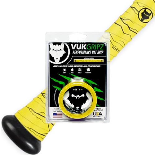 VukGripz Pulse Yellow Bat Grip Tape for Baseball & Softball