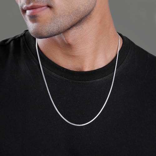 Image of GIVA 925 Silver Box Chain For Him| Gifts for Men and Boys | With Certificate of Authenticity and 925 Stamp | 6 Months Warranty