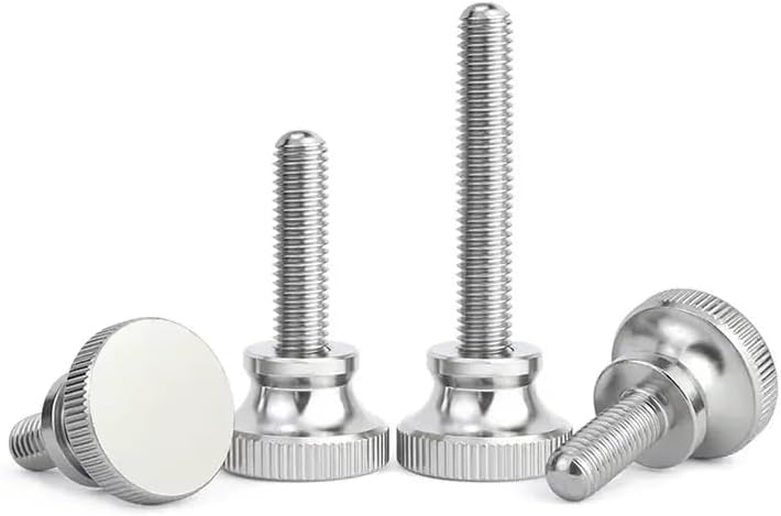 2pcs M5 x 16 mm High Head Step Knurled Thumb Screw GB835 Hand Grip Knob Bolt 304 Stainless Steel High Head Hand Tighten Thumb Screw Curtain Wall Glass Thumb Adjust Bolts