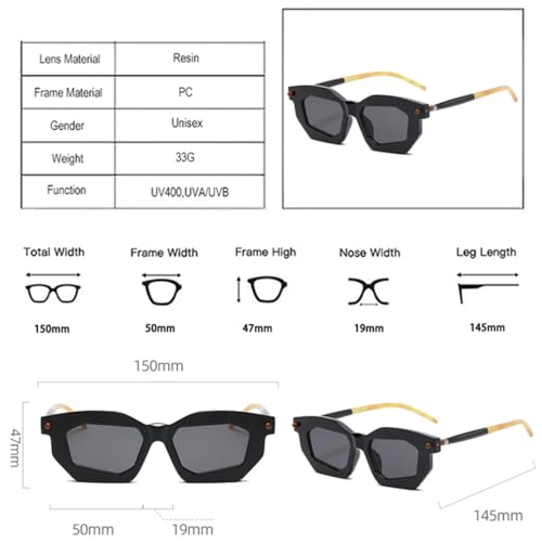 ZIUTNSAV-Polygon Women Double Color Sunglasses Clear Lens Glasses Frame Men Punk Rivets Sun Glasses UV4003
