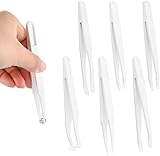Nivofu 6pcs Precision Tweezers Set, Anti-Static Plastic Tweezers Kit, Flat Pointed Curved Tweezers for Electronic Repair Jewellery Making Laboratory Work Crafts