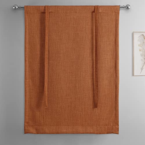 Hpd Half Price Drapes Faux Linen Room Darkening Tie Up Curtains For Windows Roll Up Balloon Curtain For Living Room, Kitchen 46 X 63 (1 Panel), Boch-Tu18517-63, Desert Orange #TOP7
