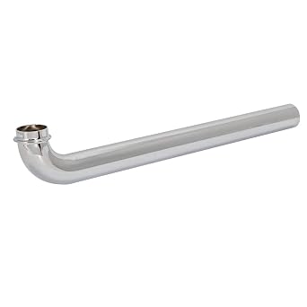 Eastman 1-1/4 x 15 Inch 17-Gauge Steel Wall Bend Tube, Brass Plumbing Fitting, Chrome Finish, 35098