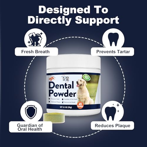 Image of Dog Breath Freshener Dental Powder-Teeth Cleaning Powder for Dogs with Probiotics & Herbs-Plaque & Tartar Remover Oral Care-Chicken & Bacon Flavor-45 & 75 Scoops (45 Scoops, Bacon)