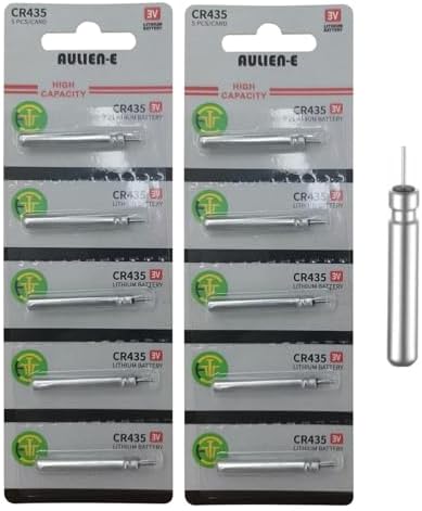 Aulien-E CR435 BR435 435 Lithium Pin Type Cell 3V Lithium Batteries for Fishing Lures, Fishing Bobbers, Pen Lights, Arrow Nocks, Fishing Floats, Pole Lights & LED Flashers (10 Count)