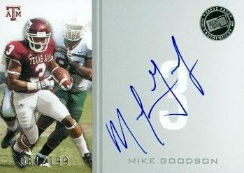 AUTOGRAPH WAREHOUSE 99717 Mike Goodson Autographed Football Card Texas AAndM 2009 Press Pass Rookie No. Pps-Mg
