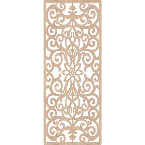 Image of Buel Decorative Pierced Fretwork Wood Wall Panels, 23 3 /8 inchW x 59 3 /8 inchH x 1 /4 inchT, Red Oak
