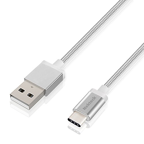 Nekteck USB Type C Cable, Nekteck Nylon Braided USB-C to USB Type A Male Data & Charging Cord 56k ohm resistor 3.3ft for for Galaxy S8/S8 Plus, S9/S9 Plus, Note 8/ LG G5/G6, Pixel 3 2/XL,OnePlus, Grey