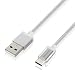 Nekteck USB Type C Cable, Nylon Braided USB-C to USB Type A Male Data & Charging Cord 56k ohm Resistor 3.3ft for for Galaxy S8/S8 Plus, S9/S9 Plus, Note 8/ LG G5/G6, Pixel 3 2/XL,OnePlus 6, Grey