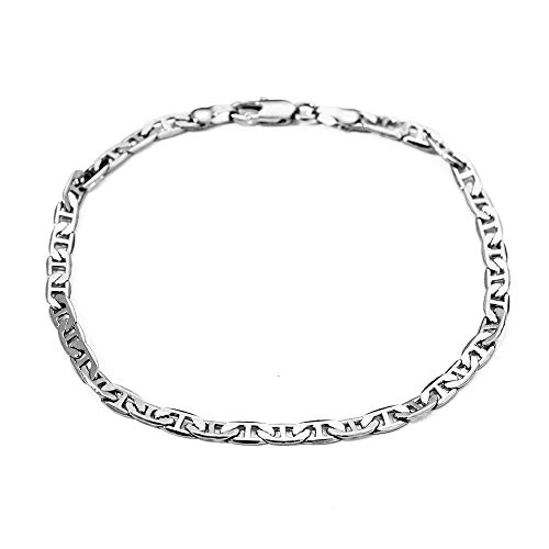 Image of kelistom Gold Anklet for Women 14K Gold / 18K Gold /Platinum Plated Flat Mariner Link Chain Ankle Bracelets for Women 9 10 11 inches