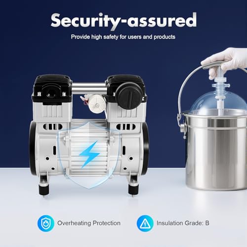 Bomba de Vacío Rotativa de Paleta Sin Aceite 1100W, 7CFM, 116PSI, 680mmHg para HVAC, Reparación de AC Automotriz, Lab Dental - 110V miniatura 5