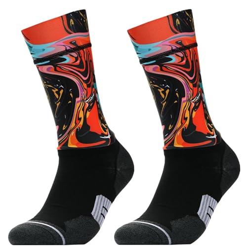 GMDNS Sportsocken Für Herren Fahrrad Team Socken Nahtlose Anti Slip Radfahren Rennrad Outdoor Racing Kompression Sport Socke 37-44 Rot