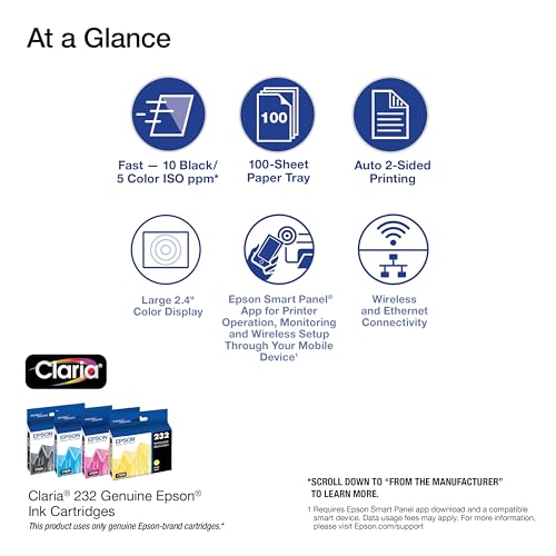 Epson Impressora multifuncional colorida sem fio Expression Home XP-4205 com digitalização, cópia, i