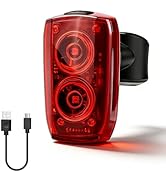 APECYC Bike Tail Light with Dual Light Heads, USB Rechargeable Bicycle Rear Light for Night Ridin...