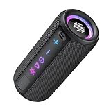 TIMU Bluetooth Lautsprecher mit Licht, Bluetooth 5.4 Musikbox, 25W Dual Lautsprecher, Dualen Bass-Treibern, 30 Std Akku, IPX7 wasserdicht, TWS Paarung, AUX, TF Karte, Geeignet Outdoor/Party/Reisen