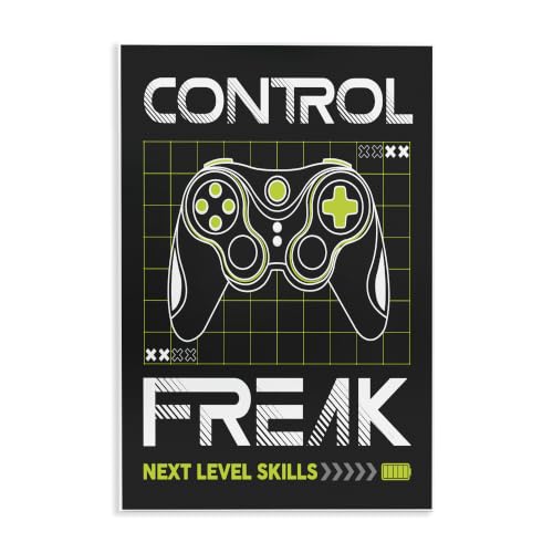 Control Freak Gamer Phrase, 10 x 15 Inch Mounted Print on Wall Plaque