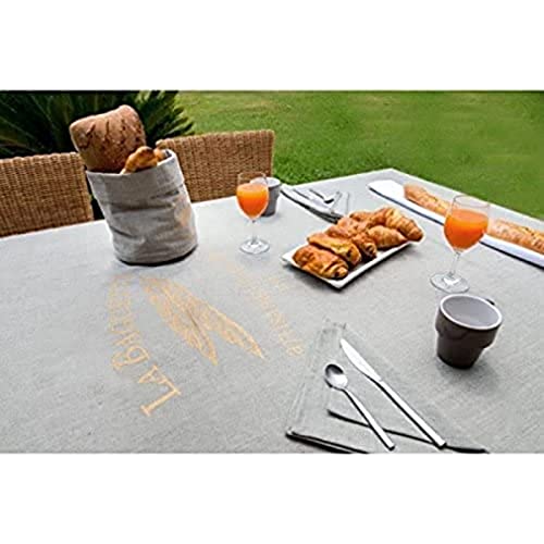 BAGUETTE cotton, stain-resistant square tablecloth 140 x 140 cm, Grey, 55.1 x 55.1 inch (Square)