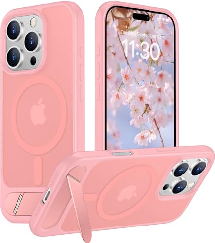Image of Magnetic Compatible with iPhone 16 Pro Case, [Built-in Invisible Kickstand][Compatible with MagSafe][Military Grade Shockproof] Slim Translucent Matte Phone Case for iPhone 16 Pro 6.3 inch