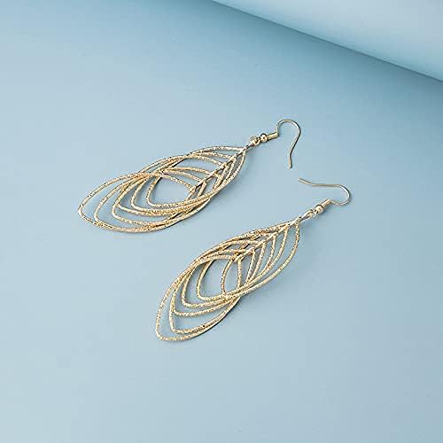 Amazon Brand-HIKARO Indian Style Multi-layer Oval Hoop Earrings Horse Eye Earrings Nightclub Party Dangle Earrings for Women Girl Gifts Valentines Birthday Anniversary Mothers Day