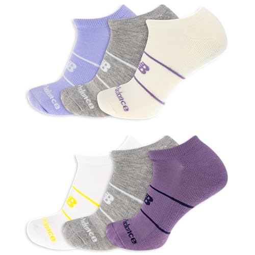 Image of New Balance Unisex Adult Performance Cushioned No Show Socks - 6 & 12 Pairs - Moisture Wicking