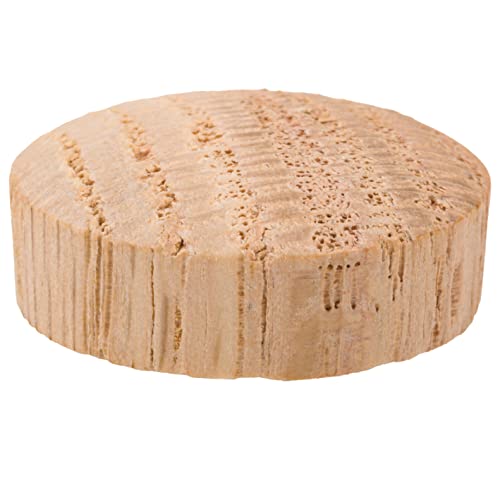 Image of Oak Round Head Screw Hole Plugs | Diameter: 1 inch | Pack of 50 Approx. | Turned End Grain, Screw Hole Buttons, Furniture Grade | UA-112-OW