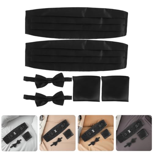 Set formal negro para hombre con corbata y fajín elegante miniatura 7