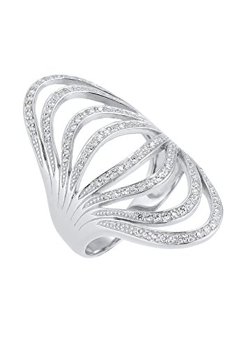 Preisvergleich Produktbild Elli PREMIUM Damen Ring 925 Sterling Silber Zirconia weiß Cubic Rundschliff