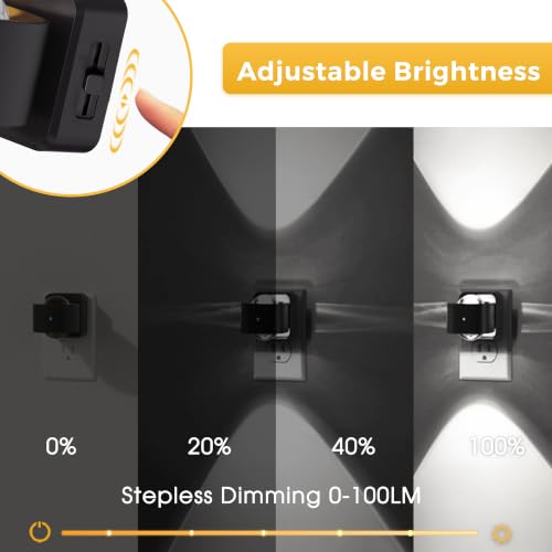 Image of L LOHAS LED Night Light Projector, Night Lights Plug into Wall, Dusk to Dawn Sensor, Rotating Plug in Nightlight for Kids, Daylight Dimmable Nightlights for Bathroom, Hallway, Gaming Room,1 Pack