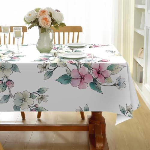 Nappe de table polyester motif branches florales impermeable 100x140