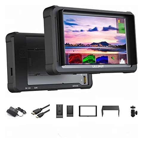 Lilliput FS5 Camera Monitor 3D-LUT SDI 5.4 inch 60HZ 4K HDMI 2.0 3G Video Assist 1920 * 1200 Full HD with Black Silicone Case Cover