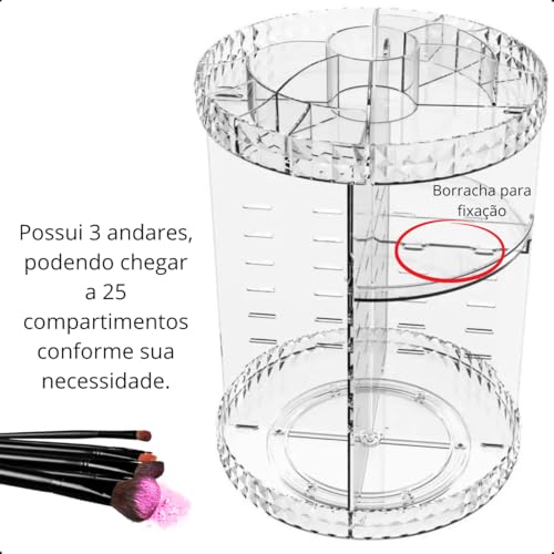 Organizador De Cosméticos E Maquiagem Giratório 360° Bancada Expositor X-MATTE