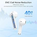 OYIB Wireless Earbuds, 2025 Mini Bluetooth 5.3 Headphones HD Stereo Audio, ENC Noise Cancelling Mic Wireless Earphones 25H Playtime, IPX7 Waterproof, Touch Control in Ear Wireless Headphone White