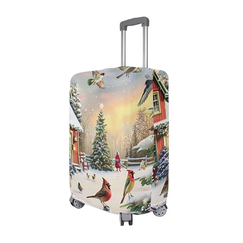 Joisal Christmas Cabin Suitcase Cover Custom Luggage Protector Personalized Traveling Travel Suitcase Accessories, S, Fits 18-20 Inch Case3