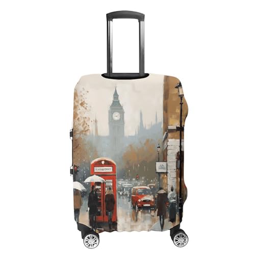 London Impression Printed Luggage Cover Protector, Fits 18-32 Inch Luggage4
