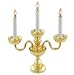 Melody Jane Dollhouse 3 Arm Candlestick Gold Candelabra Table Lamp 12V Electric Lighting