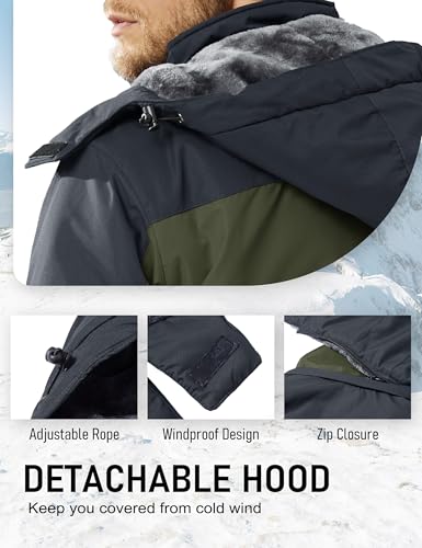 Image of MAGCOMSEN Winter Snow Jacket Ski Warm Fleece Parka with