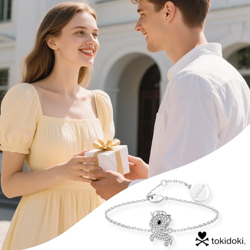 Tokidoki Unicorno Necklace Bracelet Earring Stud 14K Silvery Plated Unicorno Pendant Trendy Cubic Zirconia Crystal Choker Necklace for Daughter Niece Wife4