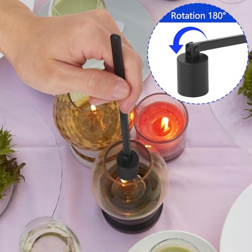 Biugaaufai 8 Pack Black Candle Snuffer, Premium Stainless Steel Wick Flame Extinguisher, 6.3 Inch Long Handle, Elegant Design for Scented Candles, Wick Snuffer for Candle Lovers - Thumbnail 6
