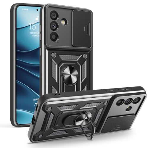 Galaxy A57 5G �P�[�X�wAFINER�x�V�^ TPU+PC �J�o�[ �����O 360�x��] �X�^���h�@�\ �ԍڃz���_�[�Ή� �����Y�ی� Galaxy A57 5G ��p �ϏՌ� �Ռ��z�� �w��h�~ �C�菝�h�~ ���E�ȒP �i�u���b�N�j