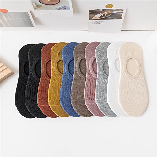 Image of No Show Socks Womens,Can Be Put In The Dryer,Ankle Invisible Low Cut Solid Color Wearable Socks(Plain Assorted(5 Pairs))