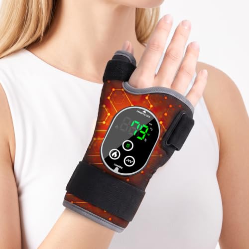 Welcozoon Wrist Massage with Heat, Cordless Wrist Brace for Pain Relief