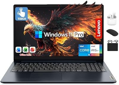 Lenovo IdeaPad Laptop 2025 Business Computer, 15.6" FHD Touchscreen, 16GB RAM, 1TB Storage (512GB SSD +500GB Ext), 10-Core Intel Core i5, Long Battery, HubxcelAccessory Win 11 Pro Lifetime Office 2024