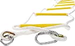 Certified Rope Ladder Fire Escape Use 2.5m (8ft) - Retractable Safety Rope Ladders with Spring Hooks – Lightweight & Compact - Multi Function - Reusable - Emergency Exit Ladder