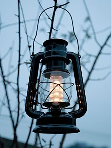 YAKii LED Vintage Lantern Metal Hanging Hurricane Lantern 12 LED Dimmer Switch Cold White Battery Operated Lantern Power Outage Indoor Camping Lighting Outdoor Lantern(Copper)