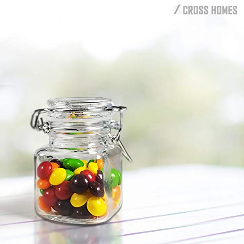 Spice Jars Airtight 3.7oz small mason Glass Jars with Leak Proof Multi Color Gasket + Hinged Lid + Reusable Chalkboard Label Multipurpose Spice Containers Herb Seasoning Art Craft Storage Empty 30 Pack
