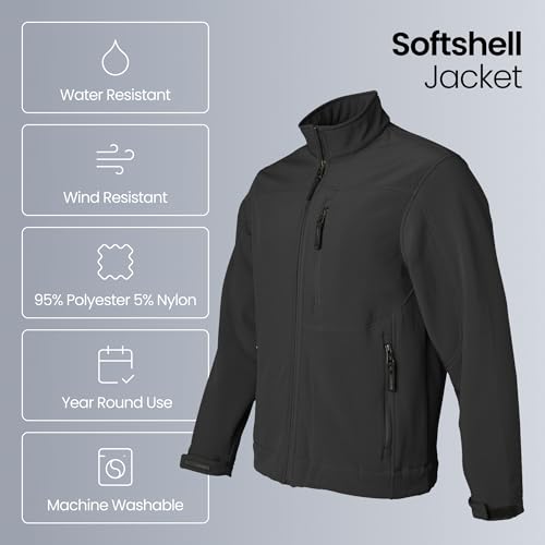 Image of Weatherproof Men's Softshell Jacket - Wind & Water Resistant - Breathable, Lightweight Outdoor Coat
