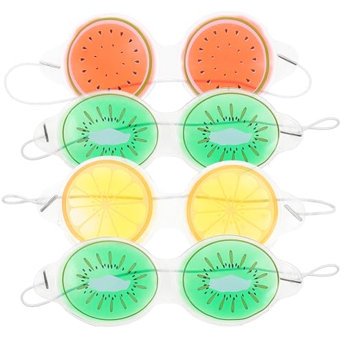Alipis Maschera per gli Occhi in Gel di Ghiaccio Rinfrescante 4 Pezzi Fascia Elastica Cuscinetti Riutilizzabili Anti-Affaticamento per e Adulti Impacchi Rilassanti per Sonno e la Cura