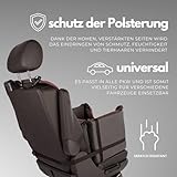 Golden Dog - Transportbox Hund mit Sicherheitsgurt M-52x44x33 cm - Leder Imitation Autositz Hund, Wasserdicht Hundesitz Auto - Beifahrersitz Hundebox Faltbar - Anschnallgurt Hundekorb Auto, Grau